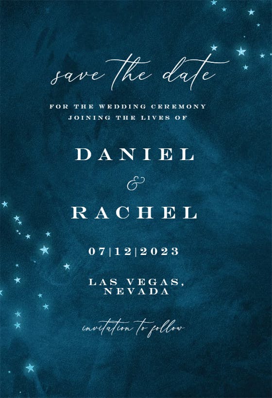 written in the stars save the date outdoor wedding Dark Blue Sky Printable Save the date Starry Night Save the Date save our date